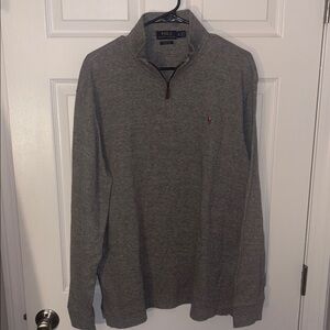 Ralph Lauren Men’s Gray 1/4 Zip Pullover Sweater Sz XL